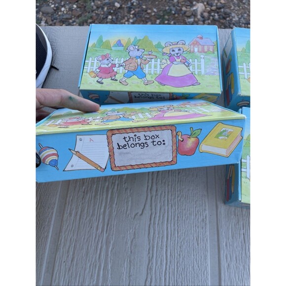 4 Vintage 80s General Box Co School Pencil Cardboard Box Mouse Students Design - Picture 3 of 6